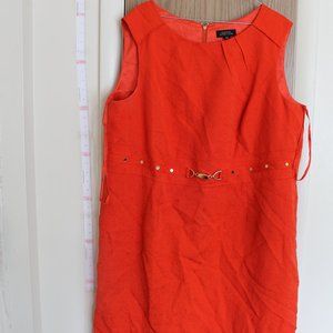 Tahari Vivid Red Knee-Length Dress With Buckles